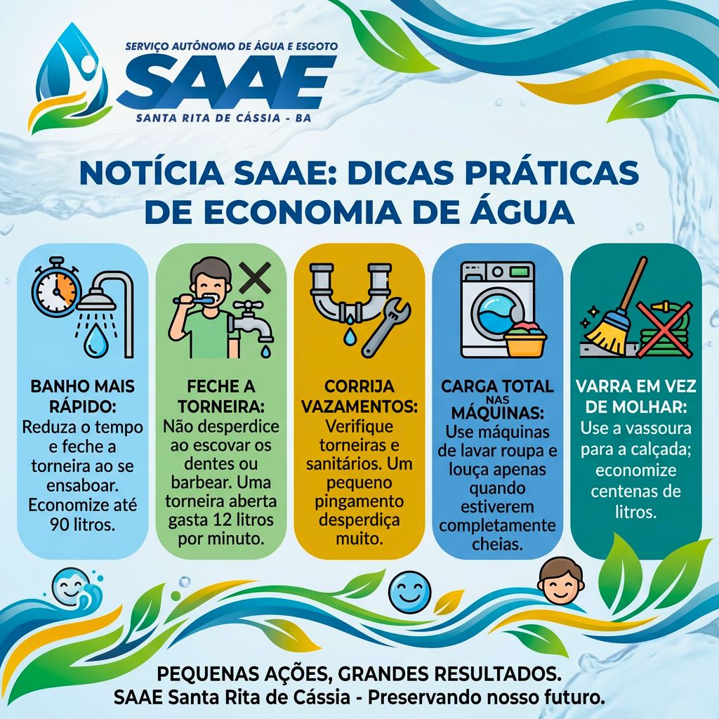 Dicas de economia de água